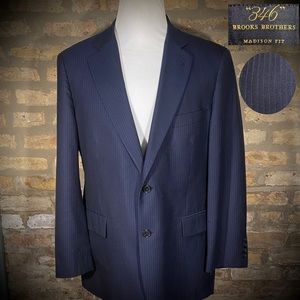 42R Brooks Brothers 346 Madison Fit Pencil Stripe Sport Coat Jacket Blazer
